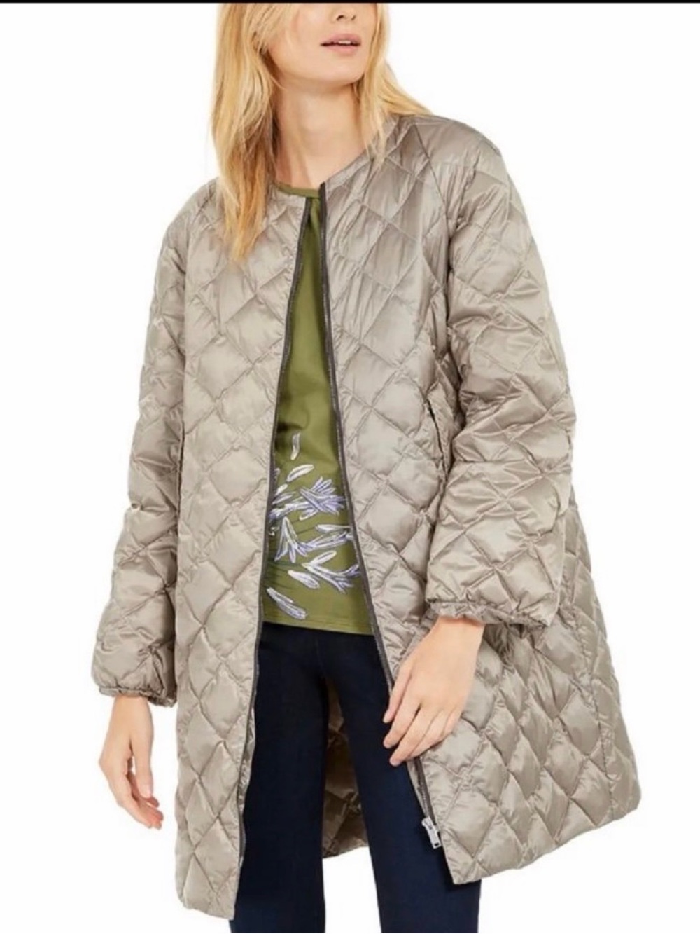 Max Mara Weekend Quilted Long Puffer Coat - Taupe